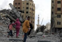 Edificios destruidos en la Franja de Gaza.