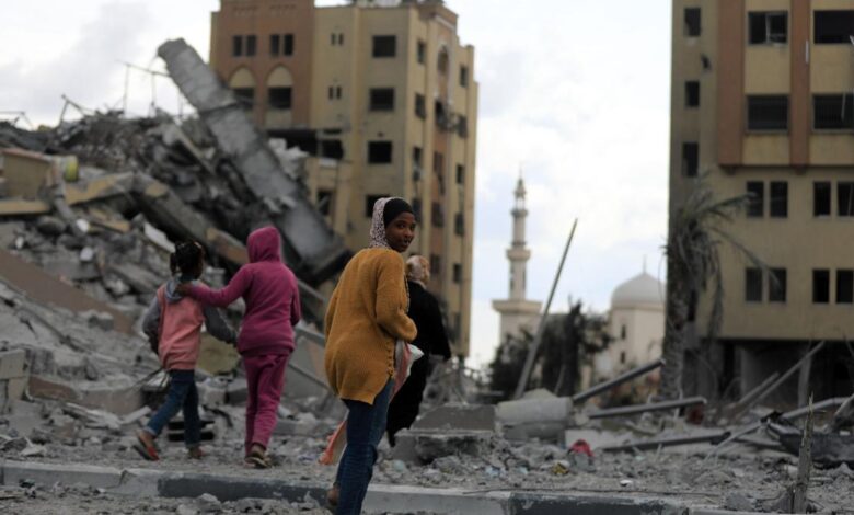 Edificios destruidos en la Franja de Gaza.