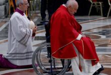 El Papa Francisco, este viernes en la Basílica de San Pedro.