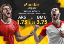 Arsenal FC vs. FC Bayern Múnich: horario, TV, estadísticas, cuadro y pronósticos