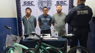 Aprehendidos Tres Individuos por Intento de Robo de Bicicleta en Playa del Carmen