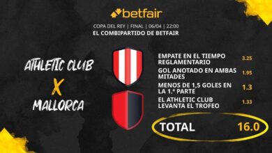 Athletic Club vs. RCD Mallorca: Combipartido de Betfair a cuota 16.0