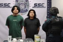 Capturados dos individuos por presunta posesión de drogas en Playa del Carmen