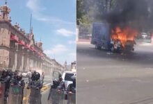 Comuneros de Arantepacua desatan violenta protesta en Morelia