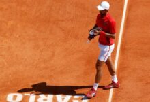 Djokovic, durante su partido ante Musetti