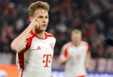 Kimmich celebrando el tanto ante el Arsenal