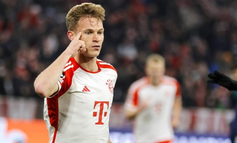 Kimmich celebrando el tanto ante el Arsenal