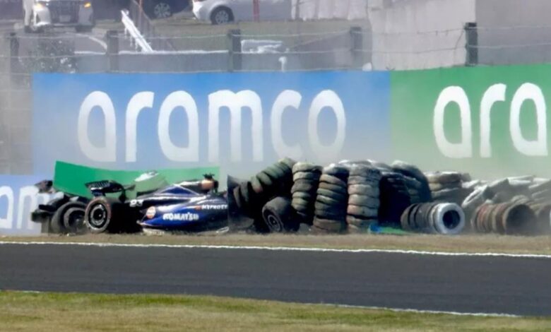 El accidente de Albon y Ricciardo, en el circuito de Suzuka