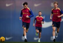 Pedri y De Jong, en un entrenamiento en la Ciutat Esportiva