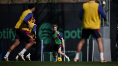 Frenkie de Jong, durante un entrenamiento del FC Barcelona