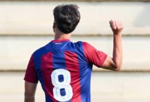 Guille Fernández ha celebrado numerosos goles en la cantera del Barça