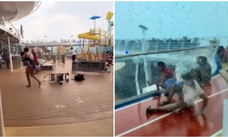 VIDEO: intensa tormenta azota un crucero en Miami y desata pánico entre los turistas