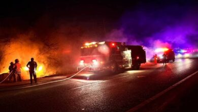 Camioneta Incendiada tras Accidente en Carretera Cerca del C-4