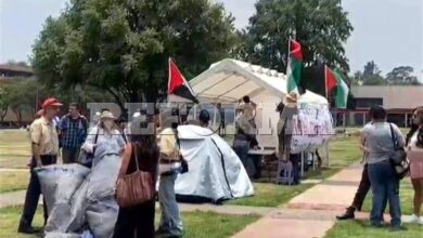 Instalan plantón pro Palestina frente a Rectoría de la UNAM