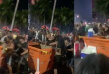 Quiso robar en el concierto de Madonna y acabó en un bote de basura: VIDEO