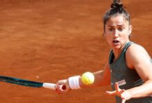 Sara Sorribes, durante su partido en Madrid