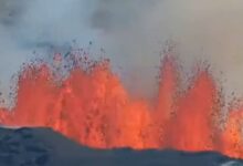 VIDEO | captan el momento exacto de la erupción de un volcán en Islandia