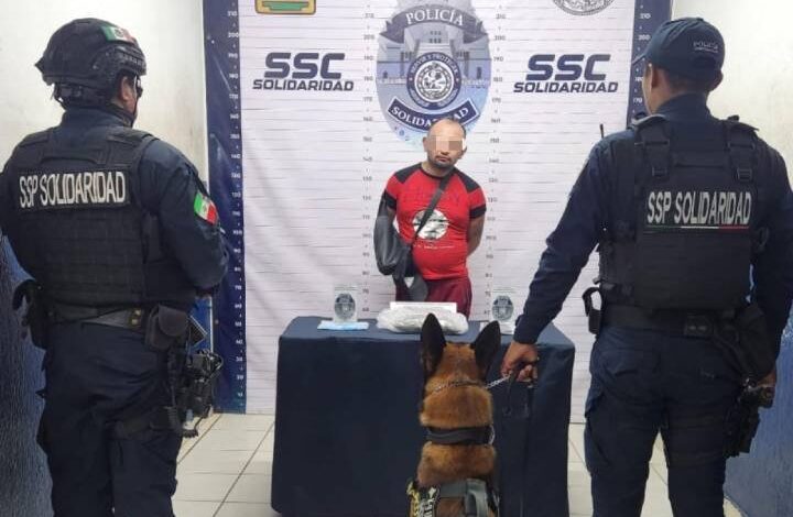 Arrestan a Individuo con Drogas en Playa del Carmen