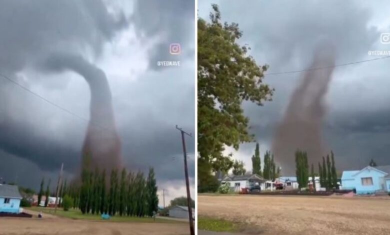 IMÁGENES IMPACTANTES: así fue el impresionante paso de un poderoso tornado en Alberta