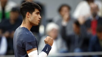 Alcaraz, en el duelo ante Tsitsipas