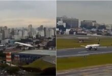 VIDEO: así fue el momento en que un avión casi se impacta contra edificios al momento de despegar