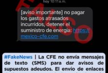 Advertencia de la CFE sobre mensajes fraudulentos con su logotipo