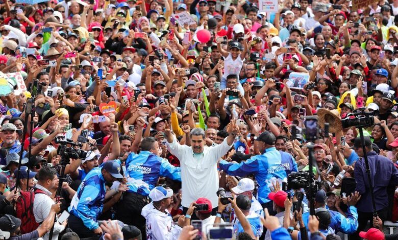 Nicolás Maduro, durante un acto de la campaña de las presidenciales.