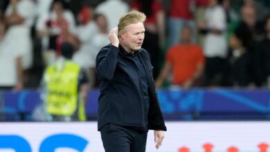 Koeman, durante el partido