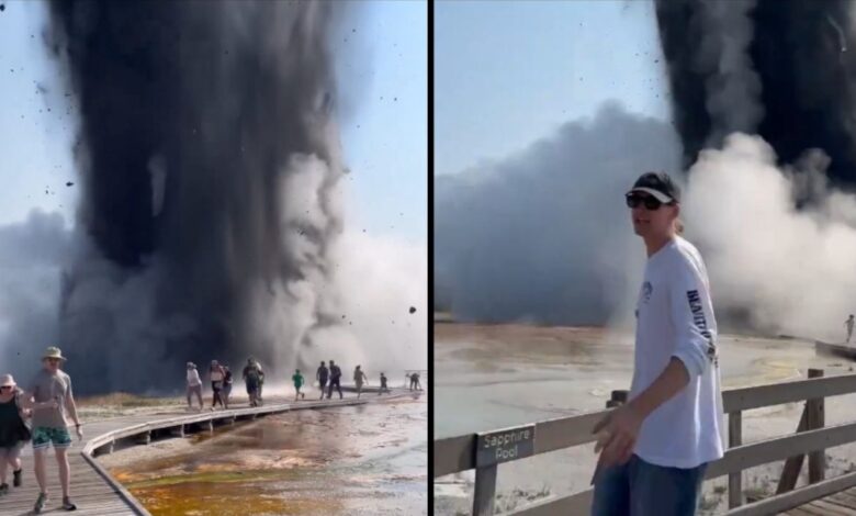 Registran aparatosa explosión de géiser en Parque Nacional de Yellowstone: VIDEO