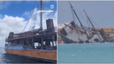 VIDEO: así fue el trágico momento en que el crucero Jolly Roger se hunde tras el paso del huracán Beryl