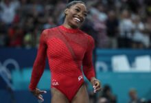 Simone Biles, en la final de salto.