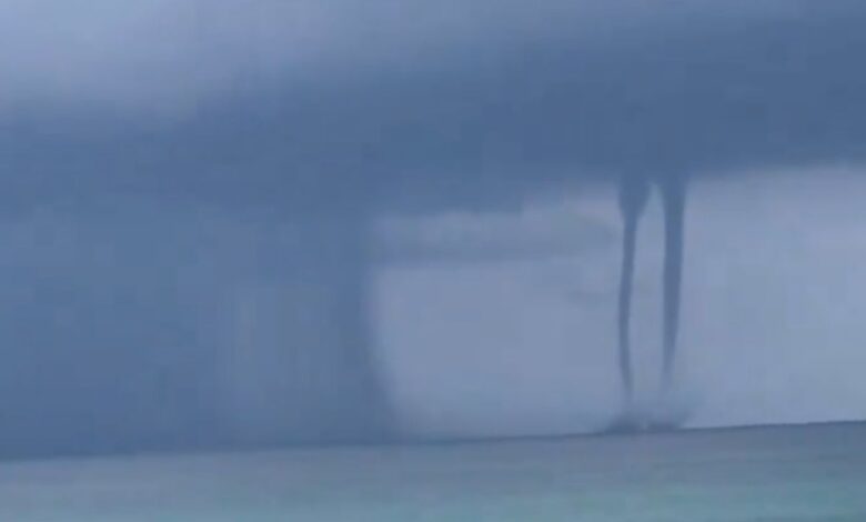 VIDEO: captan dos trombas marinas "bailando" frente a la costa de Florida