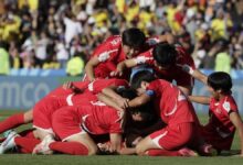 La selección coreana celebra su victoria