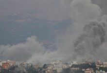 Bombardeos israelíes en el sur de Líbano.