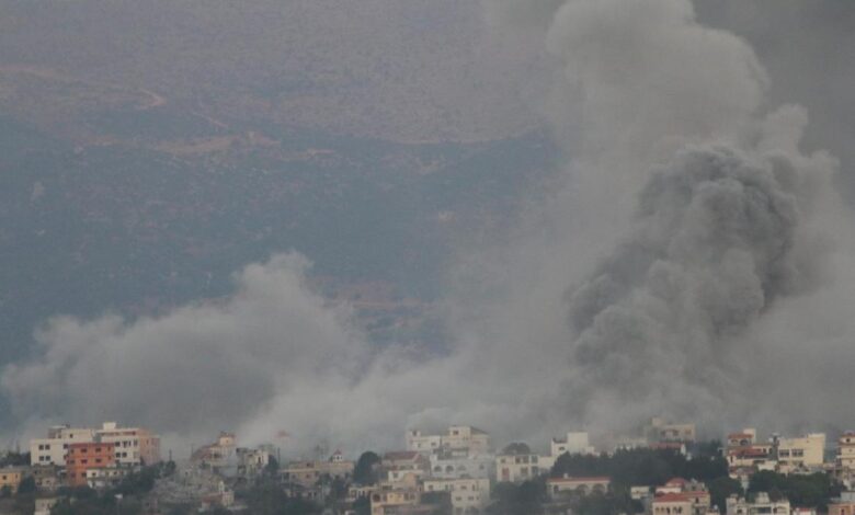 Bombardeos israelíes en el sur de Líbano.