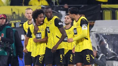 Los jugadores del Dortmund celebran un gol