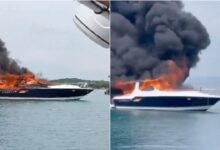 VIDEO: yate se incendia en el mar con turistas a bordo, así se salvaron