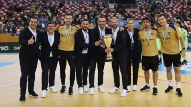 El staff técnico, con la Supercopa