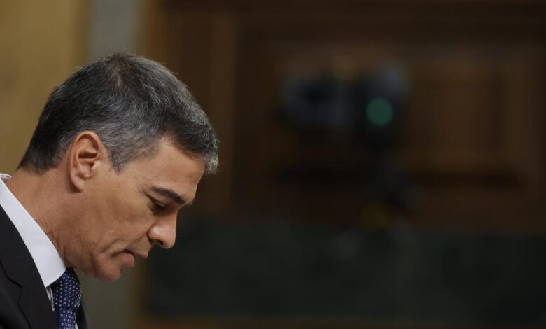 El presidente del Gobierno, Pedro Sánchez, durante una sesión de control al Gobierno, en el Congreso de los Diputados, a 9 de octubre de 2024, en Madrid (España).