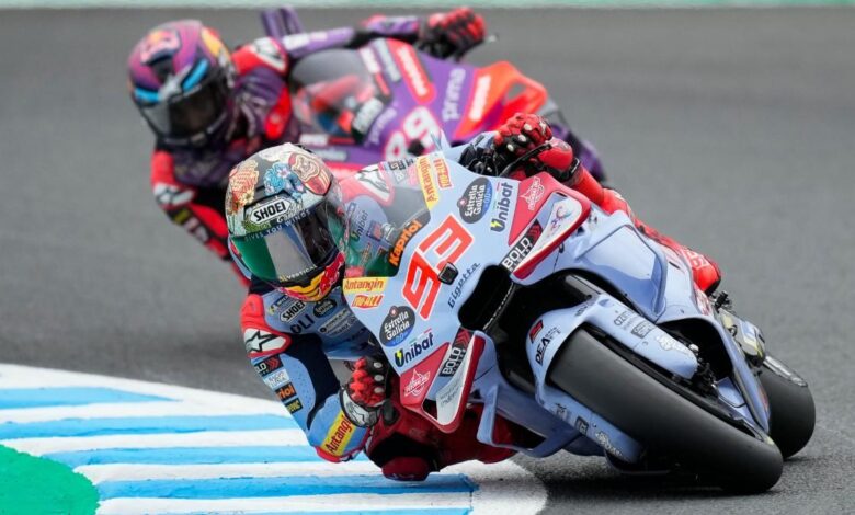 Marc Márquez, durante la carrera sprint del GP de Japón