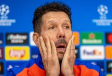 Simeone, durante la rueda de prensa de este lunes