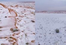 Desierto se transforma en hielo: captan imágenes impresionantes en Arabia Saudita