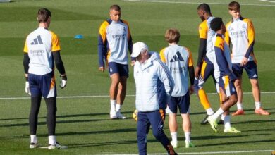 Ancelotti durante un entrenamiento del Real Madrid