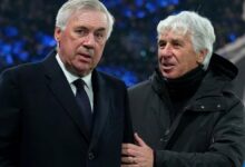 Gasperini habla con Ancelotti antes del partido