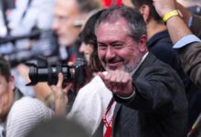 El secretario general del PSOE de Andalucía, durante el Congreso