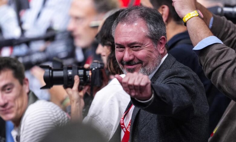 El secretario general del PSOE de Andalucía, durante el Congreso