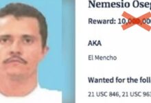 Estados Unidos aumenta recompensa a 15 mdd por captura de "El Mencho", líder del CJNG