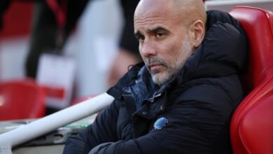 El entrenador del Manchester City, Pep Guardiola, durante el partido de Premier League contra el Liverpool