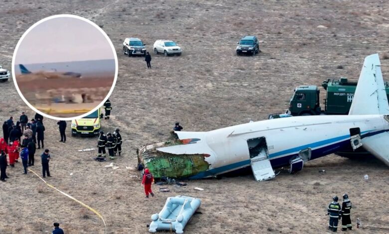 Revelan nuevos VIDEOS del momento exacto en el que un avión de pasajeros se estrella en Kazajistán