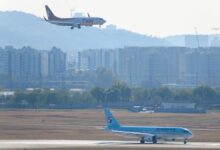 Aeropuerto en Seúl, Corea del Sur.